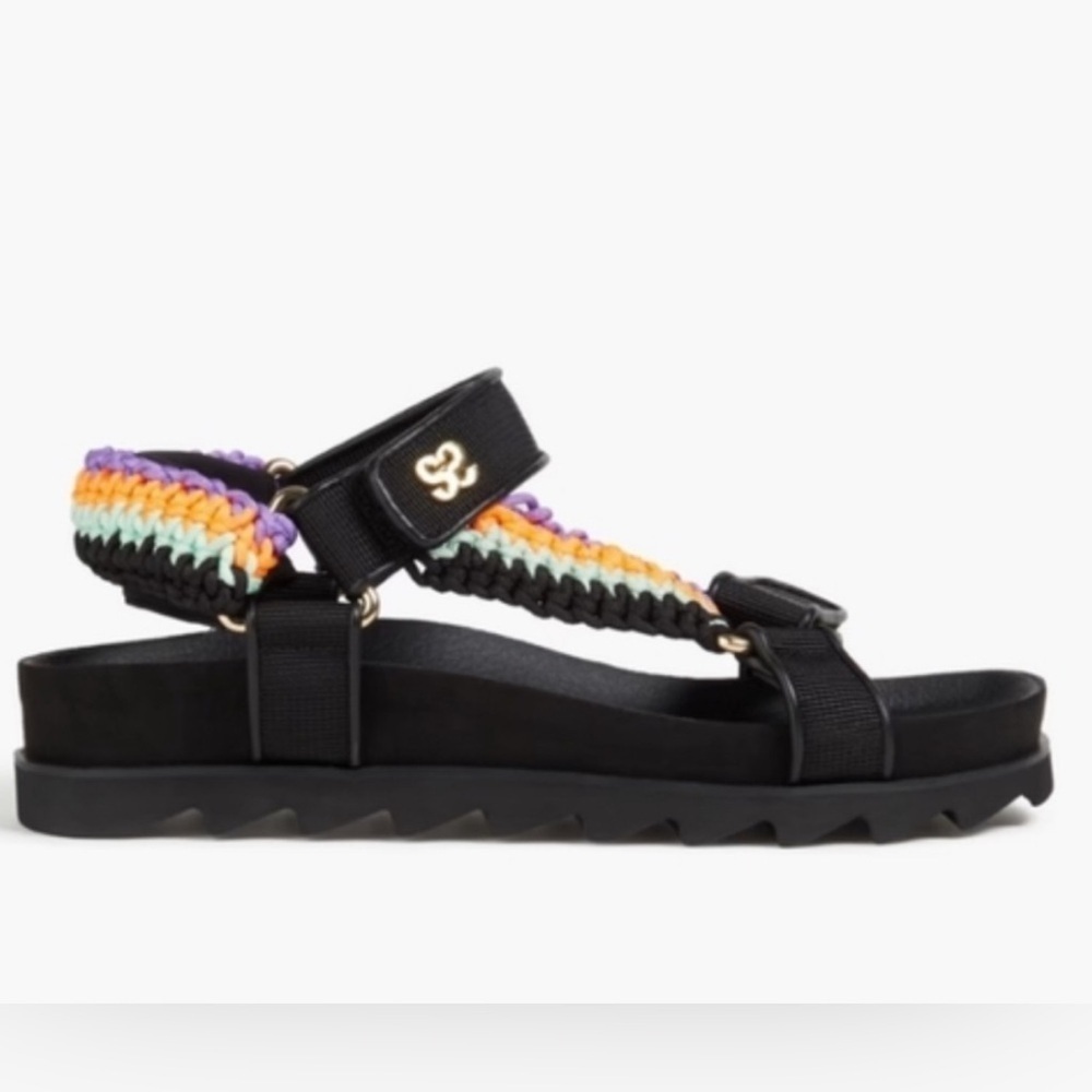 New in box SANDRO Colorful Braided Strap Sandals Sz40